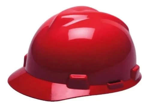 Casco Msa Rojo Con Suspensión Fas Trac Iii Y Barbuquejo Rojo