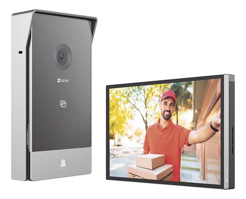 Videoportero Ip Ezviz Cs-hp7 Con Monitor Wi-fi Y Cámara 3mp Para 2 Puertas Negro