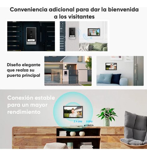 Videoportero Ip Ezviz Cs-hp7 Con Monitor Wi-fi Y Cámara 3mp Para 2 Puertas Negro - Imagen 6