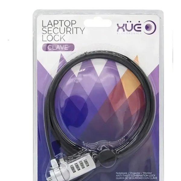Guaya Seguridad Xue Acerol 4 Dígitos Negro Portátil 1,8m Para Laptop
