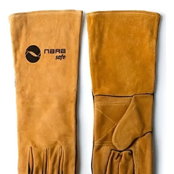 Guantes De Carnaza Reforzado De 14 Pulgadas Nara Safe  Marrón