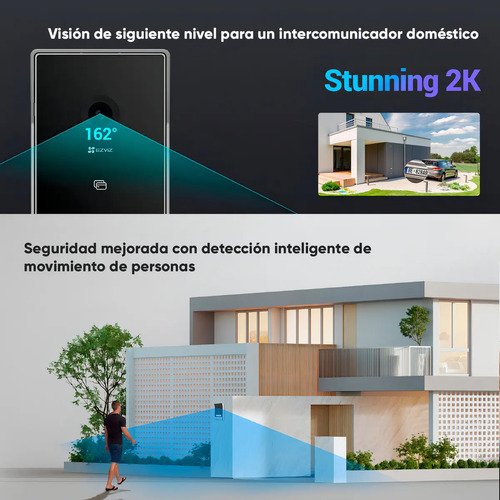 Videoportero Ip Ezviz Cs-hp7 Con Monitor Wi-fi Y Cámara 3mp Para 2 Puertas Negro - Imagen 5