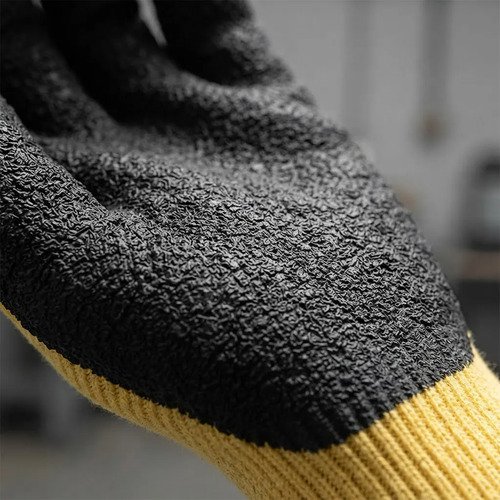 Guantes Crinkle Látex Puño En Algodón Narasafe Amarillo - Imagen 4