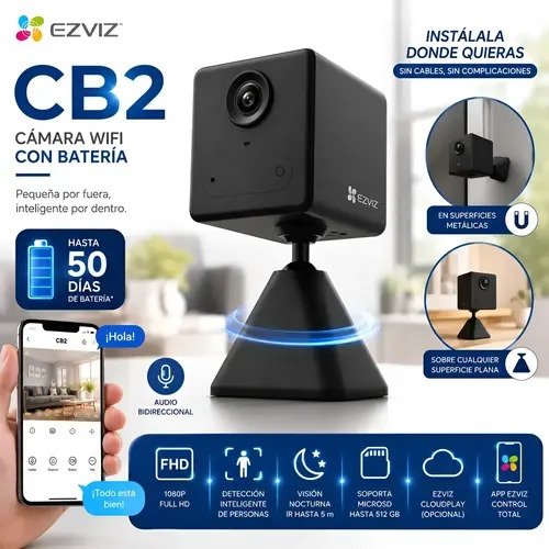 Mini Camara De Seguridad Ezviz Cb2 Wifi Full Hd Negro - Imagen 5