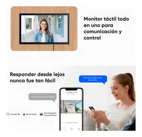 Videoportero Ip Ezviz Cs-hp7 Con Monitor Wi-fi Y Cámara 3mp Para 2 Puertas Negro - Imagen 4