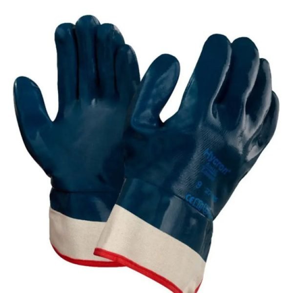 Guante Ansell Hycron 27-805 Puño De Seguridad Talla 10 Azul Oscuro