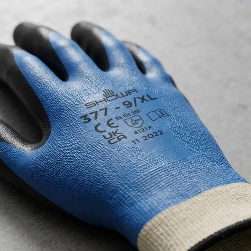 Guantes De Seguridad Showa 377 Azul Acero - Imagen 3